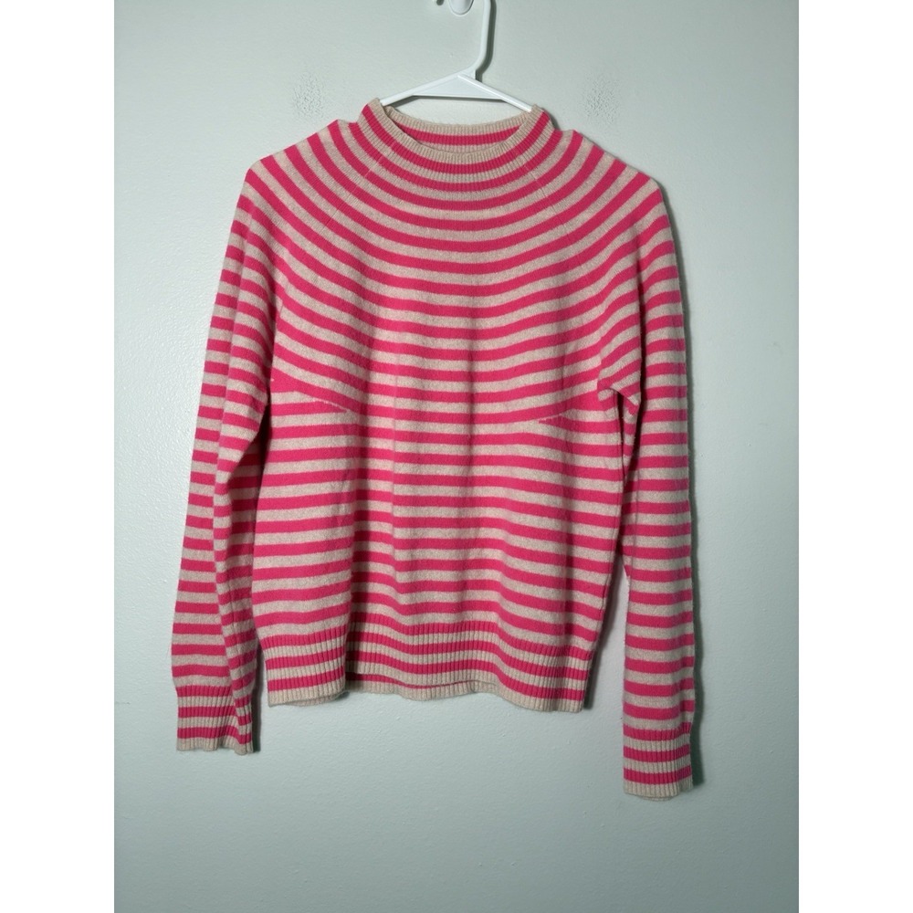 Jumper 1234 100% Cashmere Sweater Size 2 US Small Pink Striped Quiet Luxury